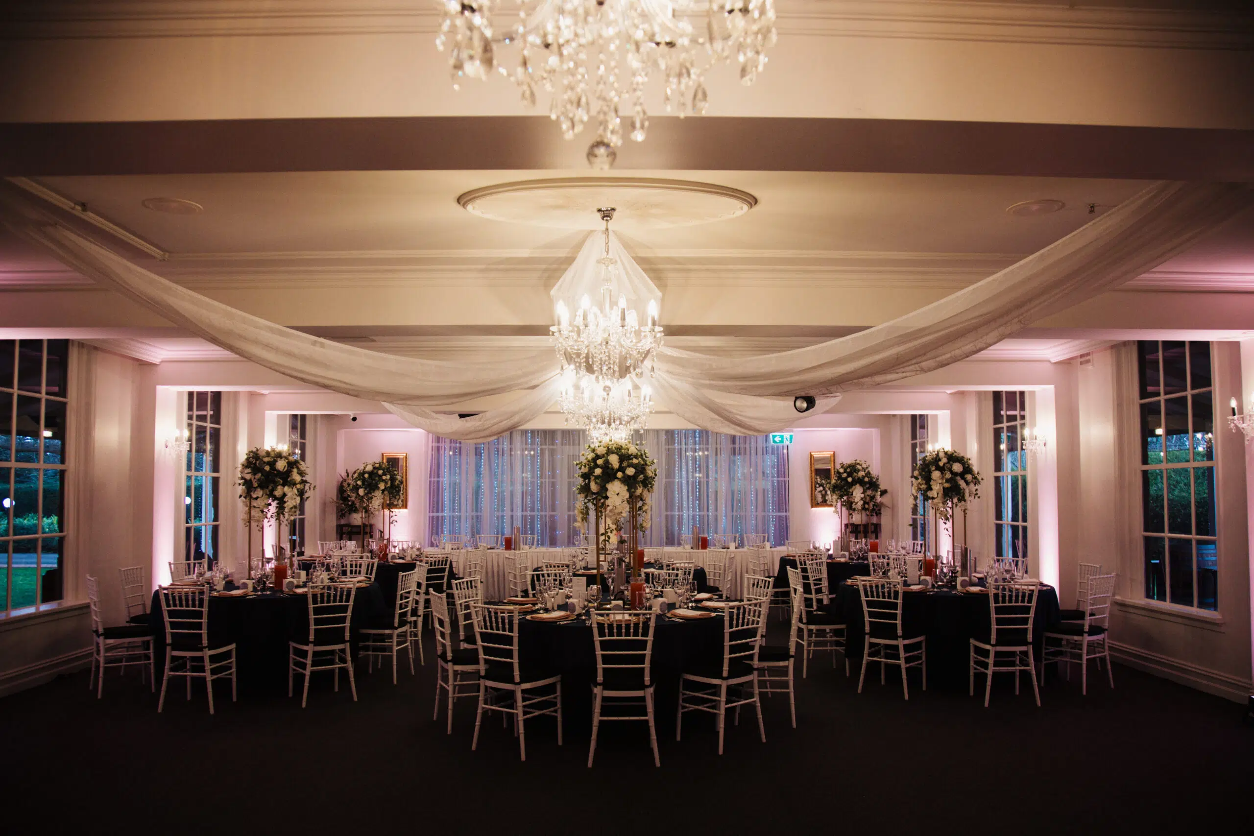 Marybrooke reception room at night